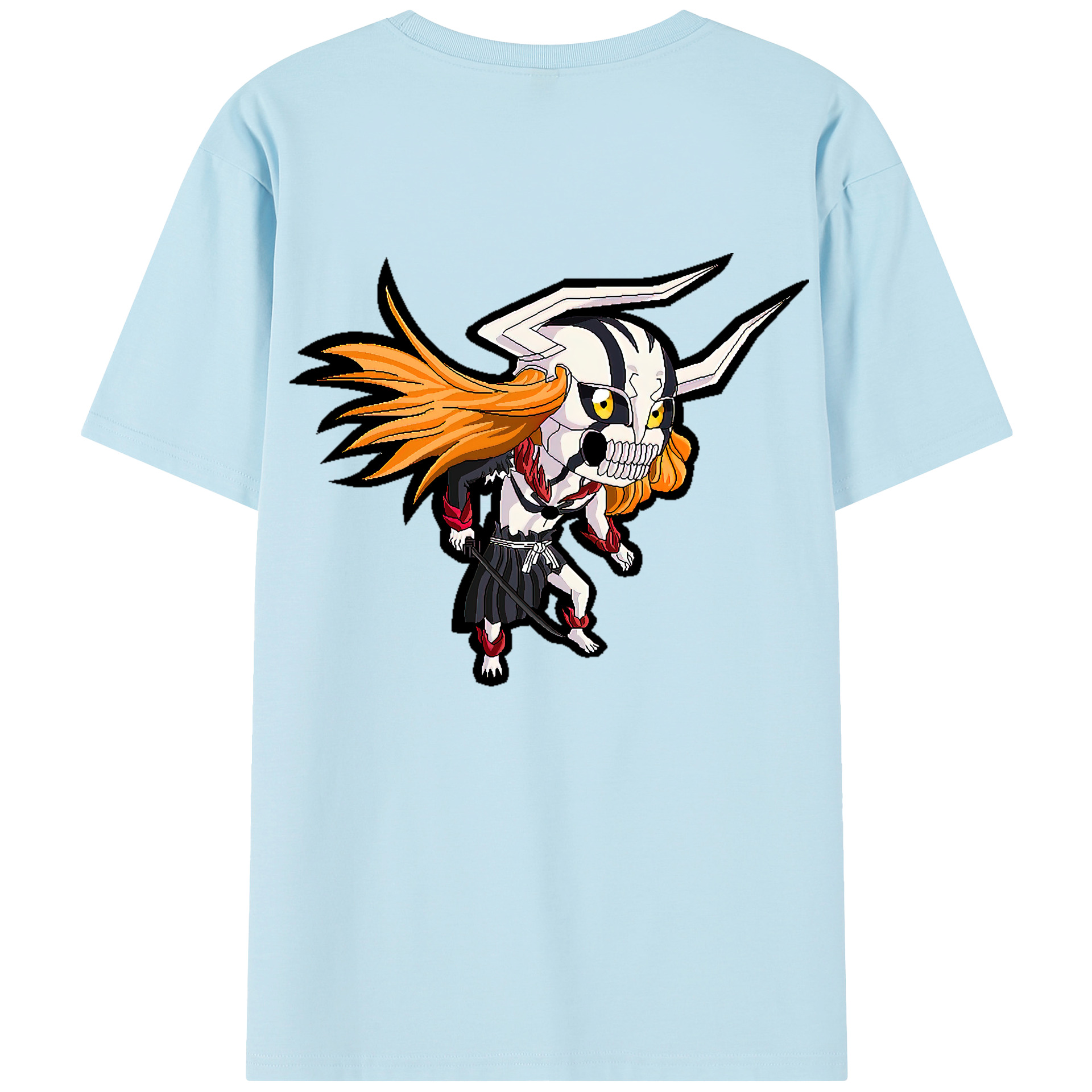 （画像用） ブリーチ 黒崎一護（くろさき いちご）BLEACH Kurosaki Ichigo 綿100％半袖Tシャツ（背面プリント）